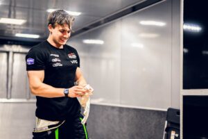 Gordon Scully in his racing garage