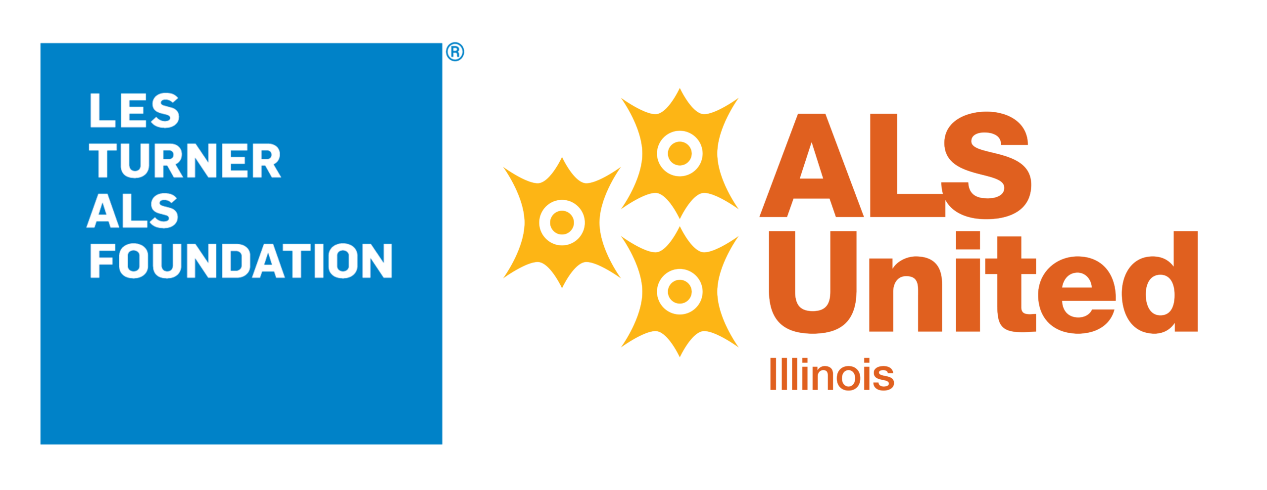 Logos for Les Turner ALS Foundation and ALS United Illinois